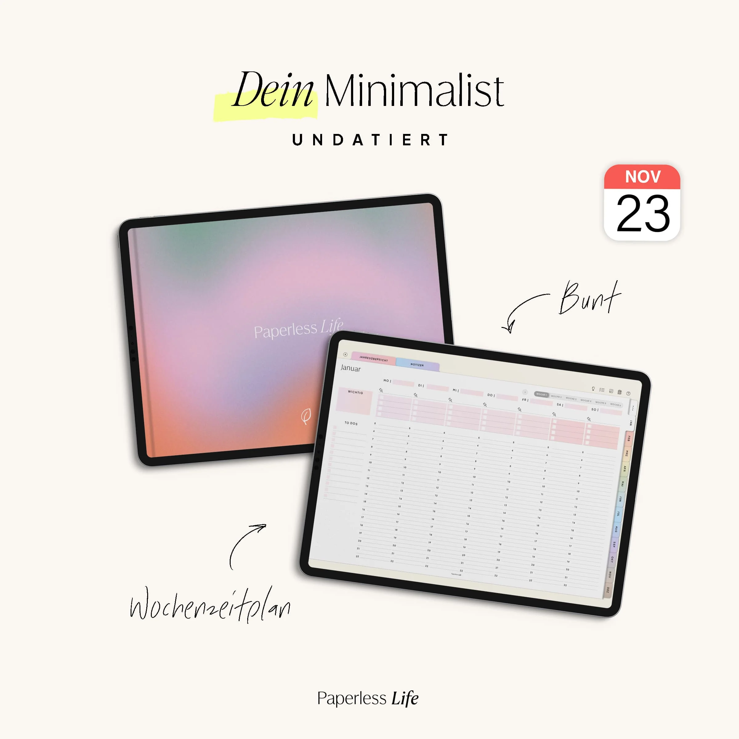 Undatierter Digitaler Planer I für Goodnotes u.v.m. I der Minimalist - Image 62